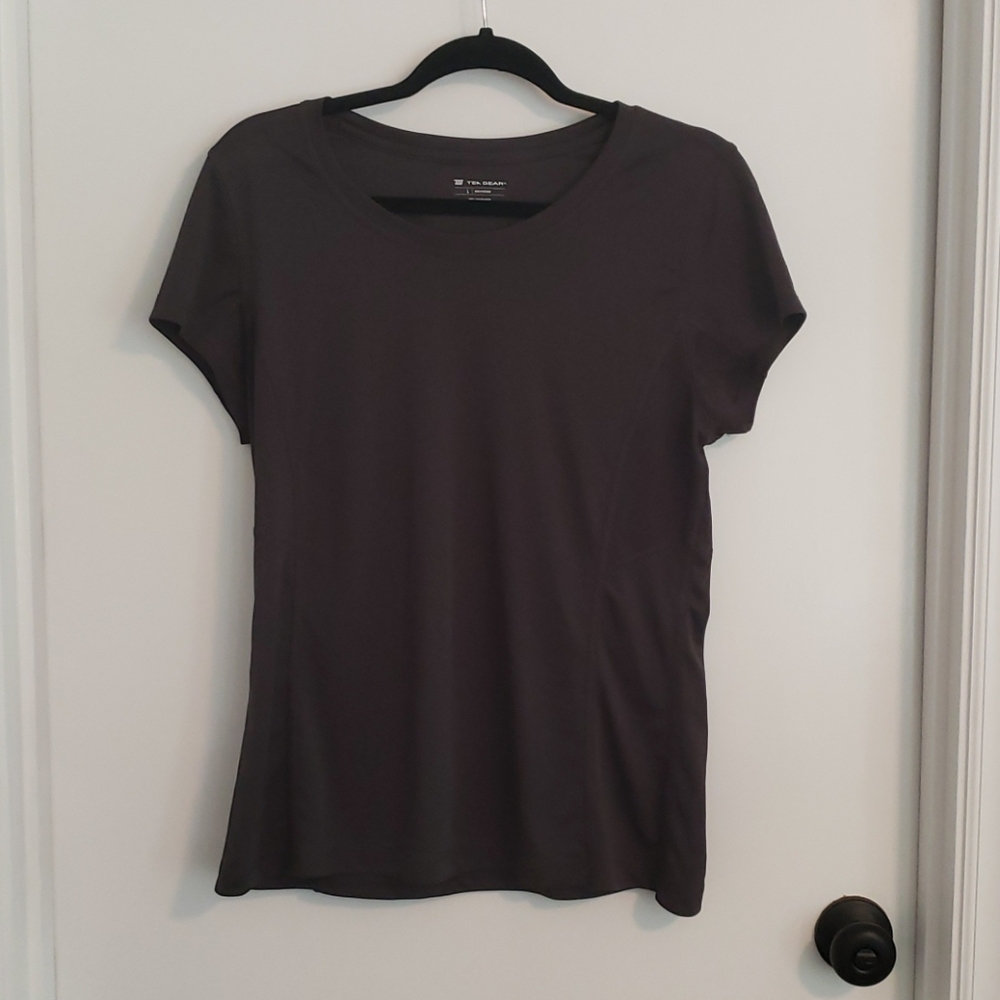 Women's workout tee - size L - charcoal gray